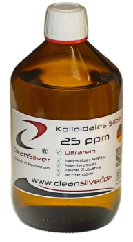 CleanSilver® - Sterilwasser mit Feinsilber (Ag9999) 25ppm  500 ml