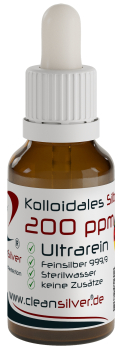 CleanSilver Kolloidales Silber 200ppm 20ml pip