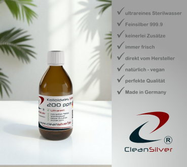 CleanSilver Kolloidales Silber 200ppm 500ml info
