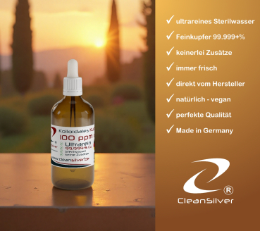 CleanSilver kolloidales Kupfer 100ppm 100ml Pip info