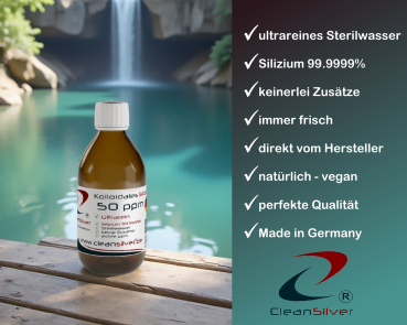 Preview: CleanSilver Kolloidales Silizium 50ppm 250ml info