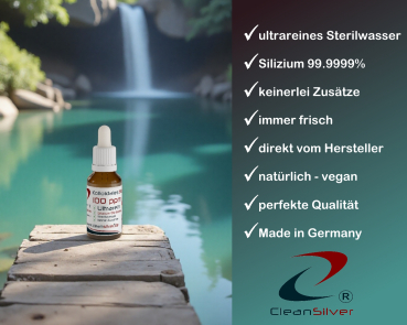 Preview: CleanSilver Kolloidales Silizium 100ppm 20ml Pip info