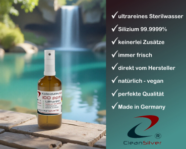 Preview: CleanSilver Kolloidales Silizium 100ppm 100ml Spray info