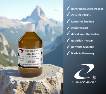 CleanSilver kolloidales Zink 30ppm 500ml info