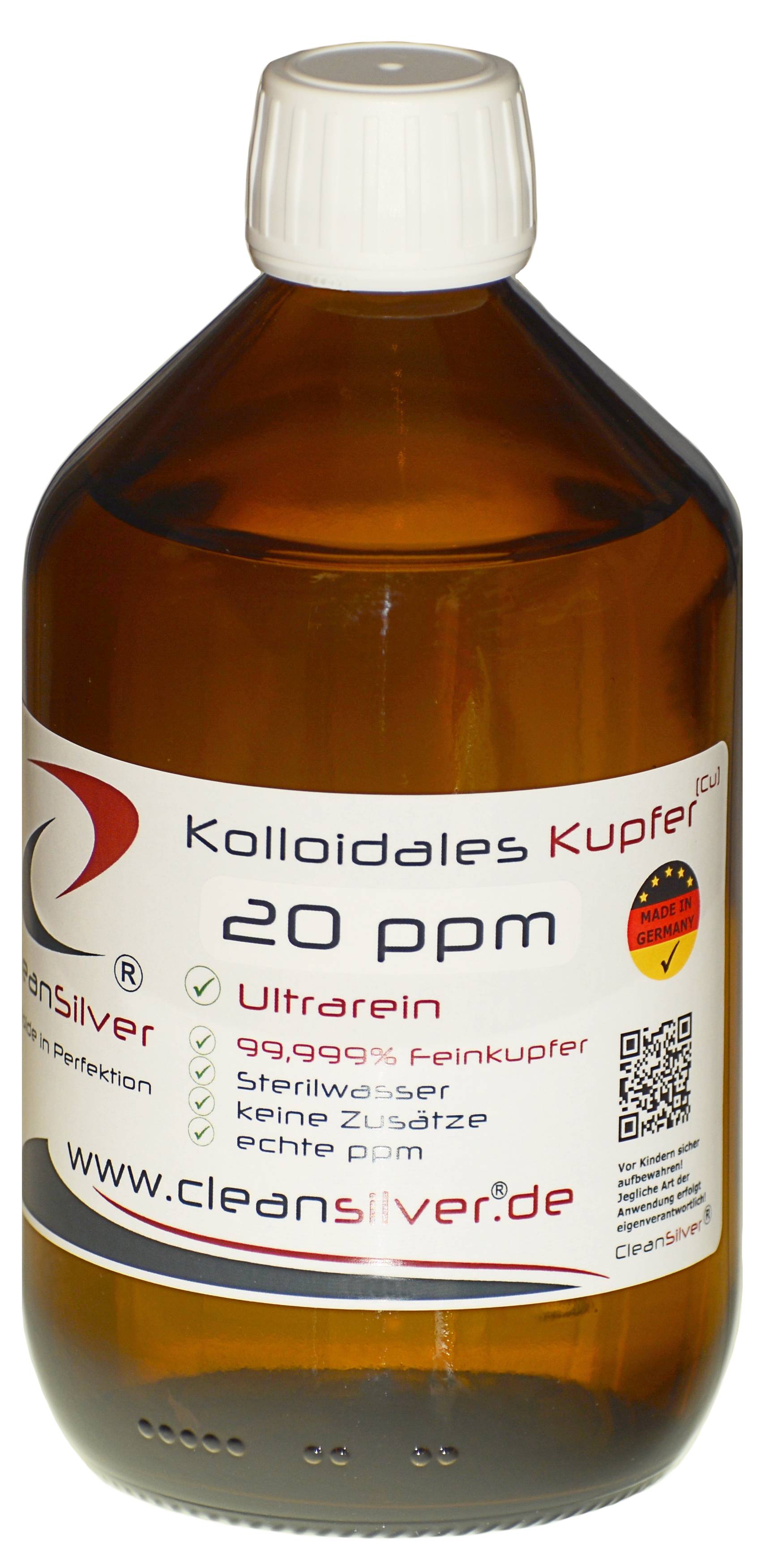 CleanSilver ® Kolloide in Perfektion Kupfer (Cu) Ultrarein (99.999