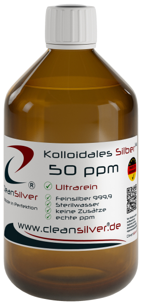 CleanSilver Kolloidales Silber 50ppm 500ml