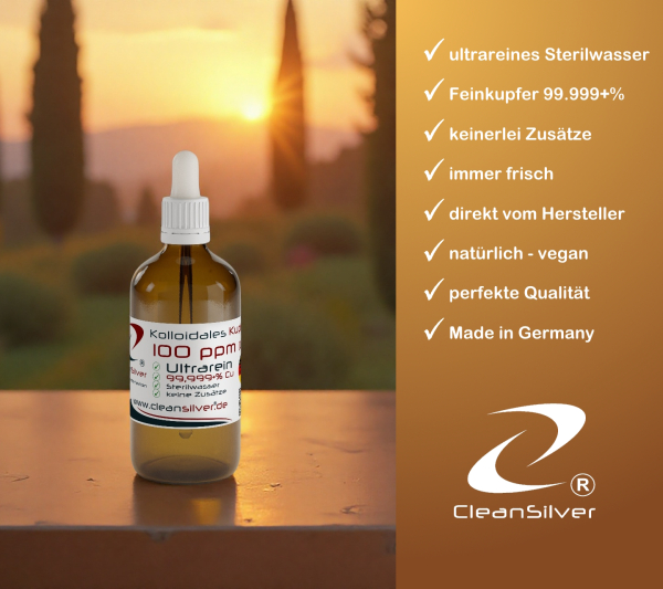 CleanSilver kolloidales Kupfer 100ppm 100ml Pip info