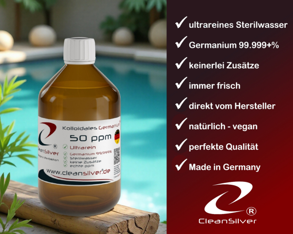 CleanSilver kolloidales Germanium 50ppm 500ml info