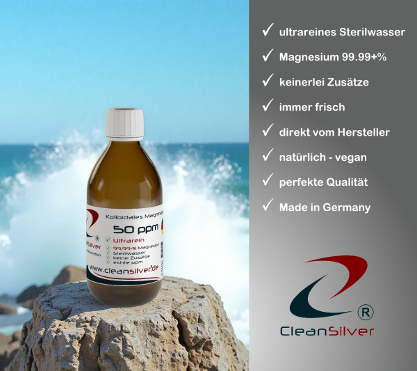CleanSilver kolloidales Magnesium 50ppm 250ml info